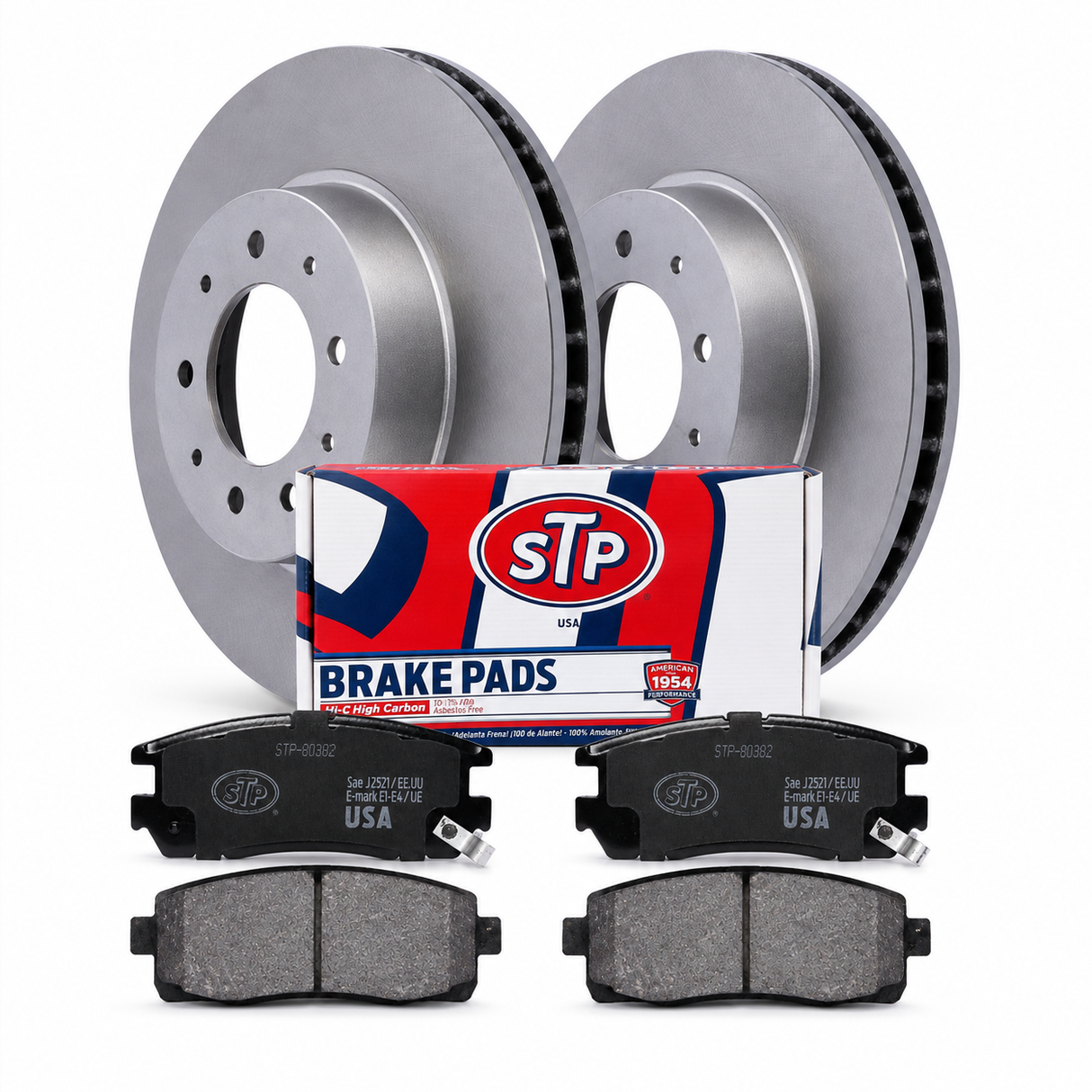 Kit de frenos STP KIT-STP-9941360-9973886: dos discos, pastillas y caja STP