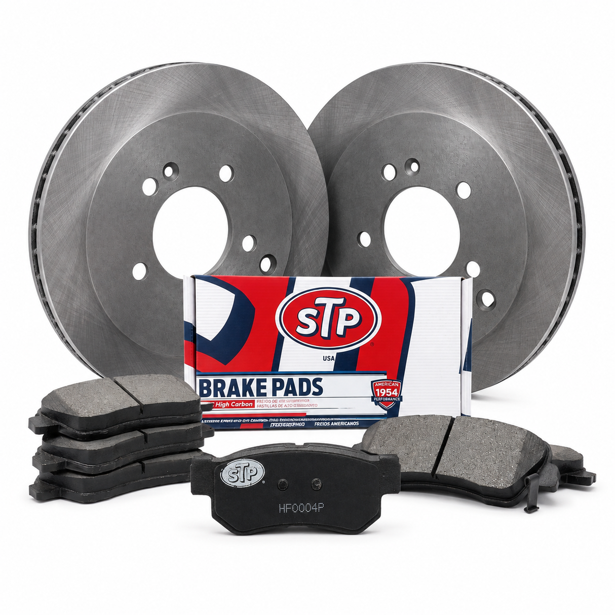 Kit de frenos STP KIT-STP-HF0004P-9954712: dos discos, pastillas y caja STP