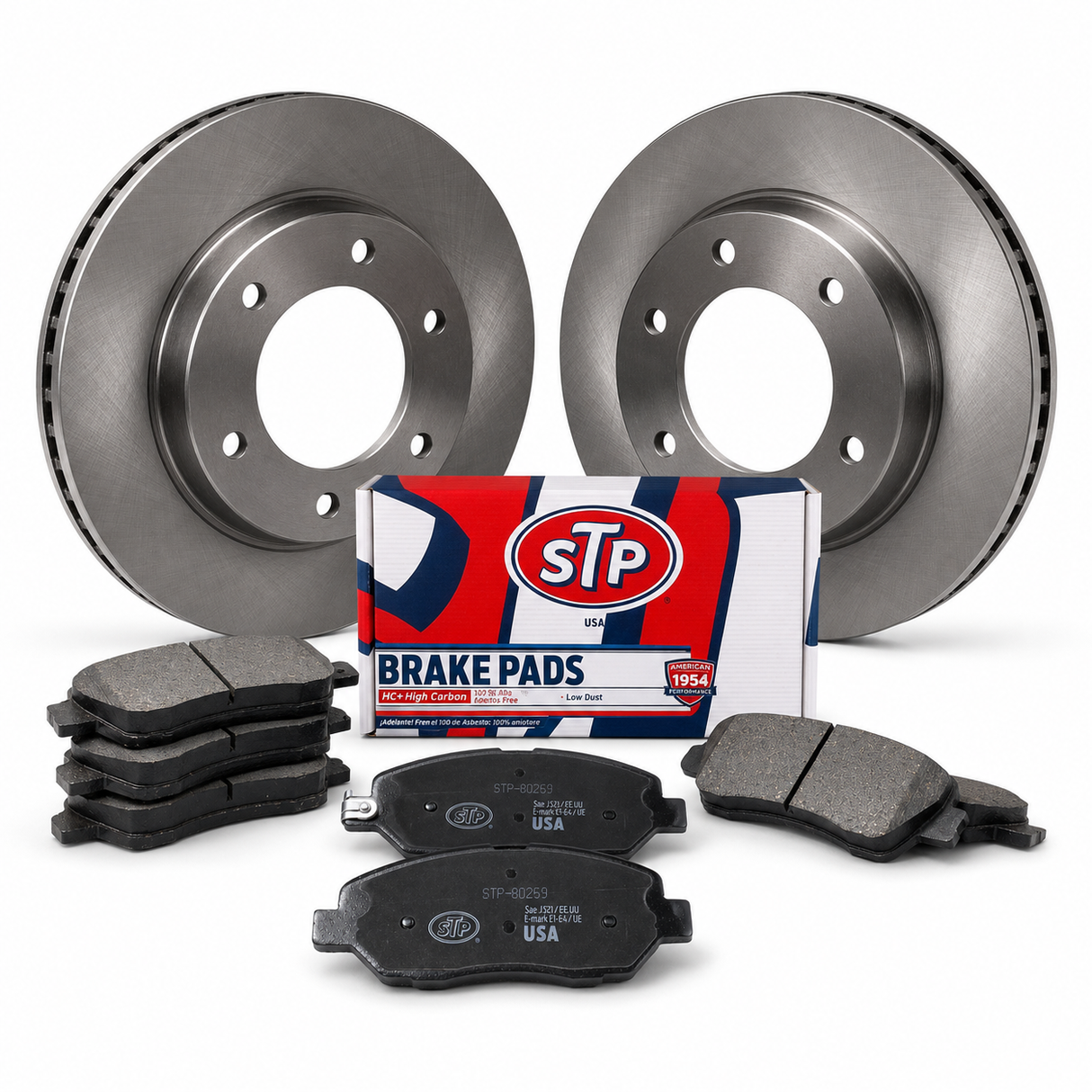 Kit de frenos STP KIT-STP-0033723-001183S: dos discos, pastillas y caja STP
