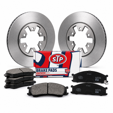 Kit de frenos STP KIT-STP-0033743-015516S: dos discos, pastillas y caja STP
