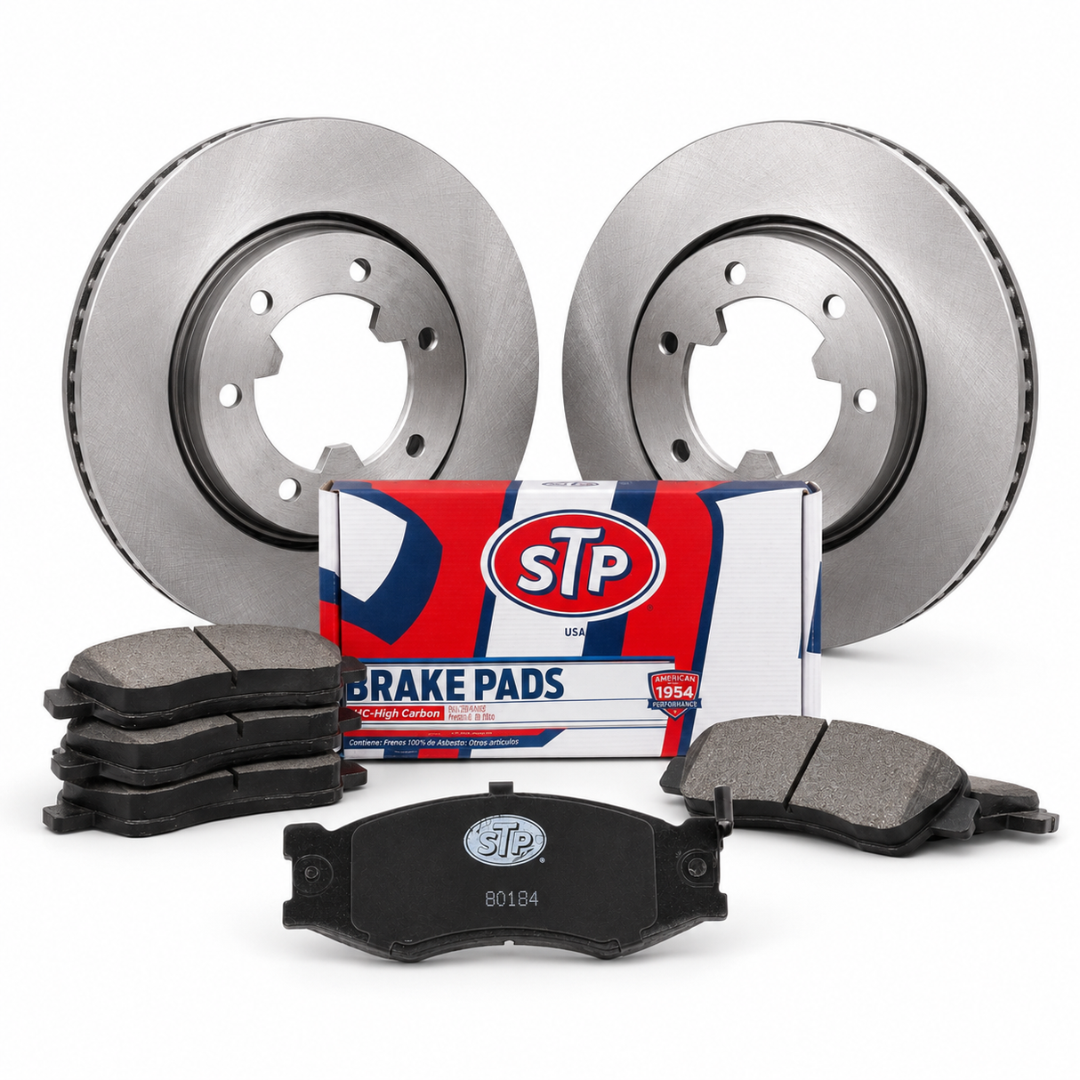Kit de frenos STP KIT-STP-011406P-015516S: dos discos, pastillas y caja STP