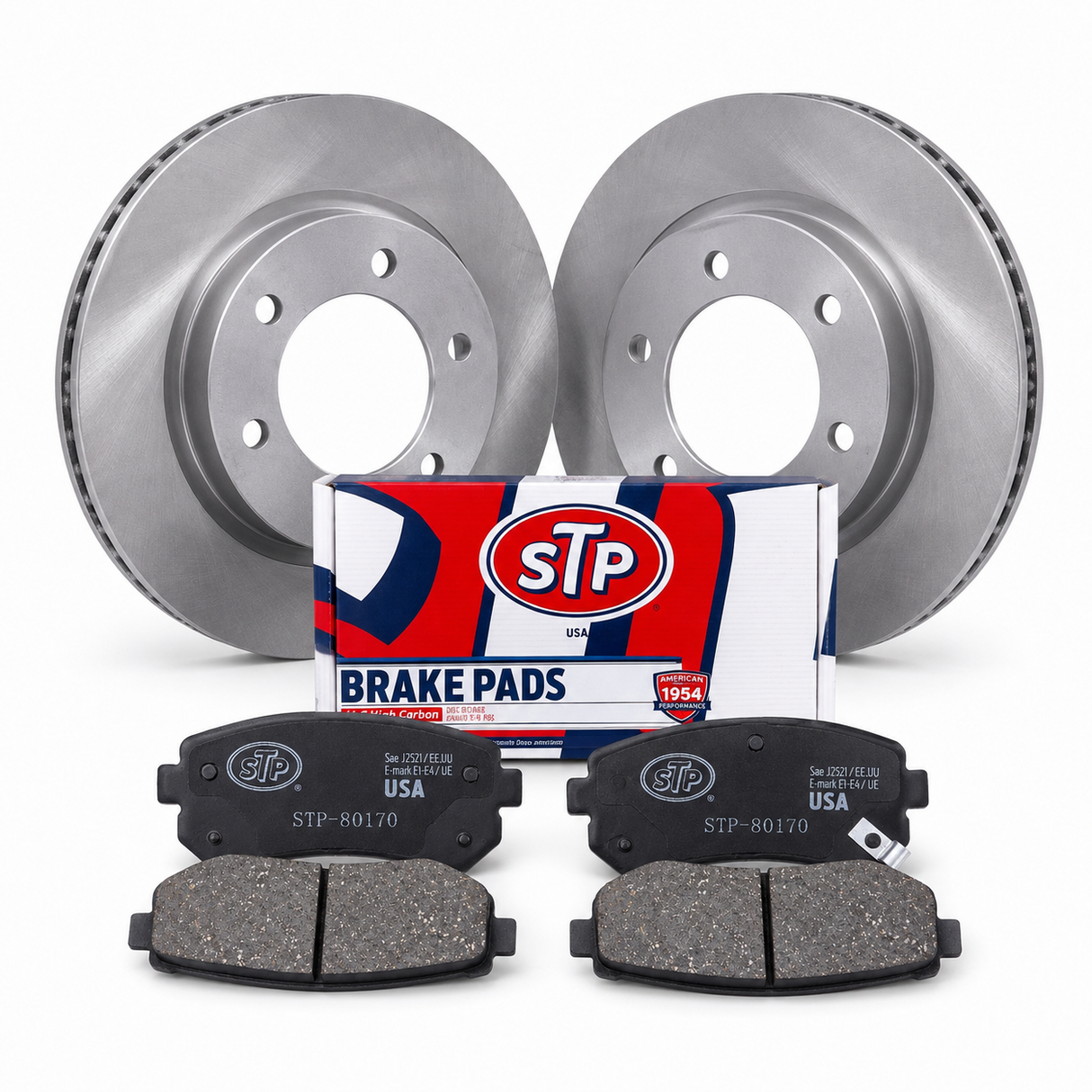 Kit de frenos STP KIT-STP-H00001P-9954125: dos discos, pastillas y caja STP
