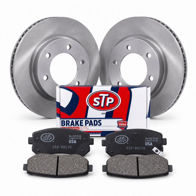 Kit de frenos STP KIT-STP-H00001P-9954125: dos discos, pastillas y caja STP