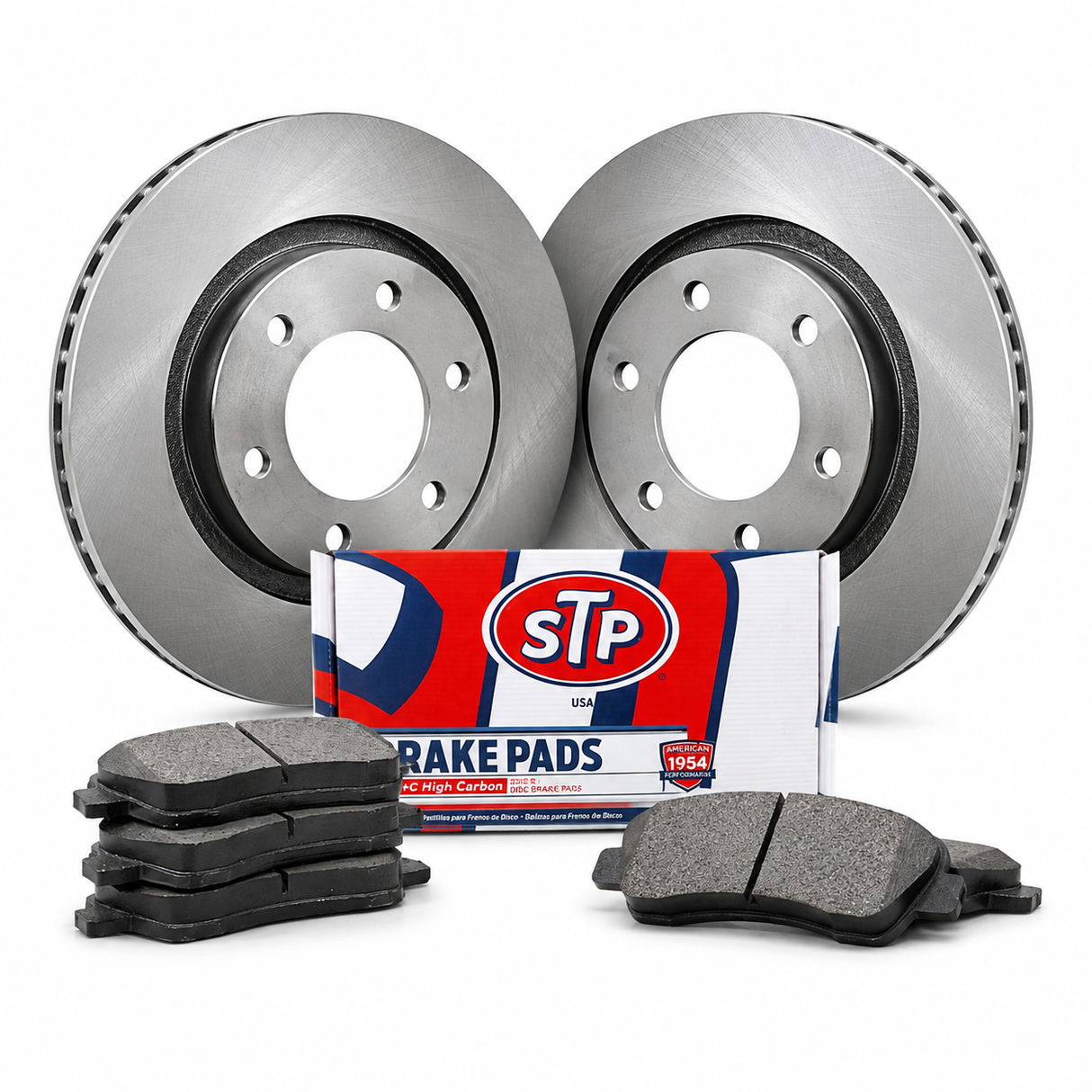 Kit de frenos STP KIT-STP-PE8001P-CT5012S: dos discos, pastillas y caja STP