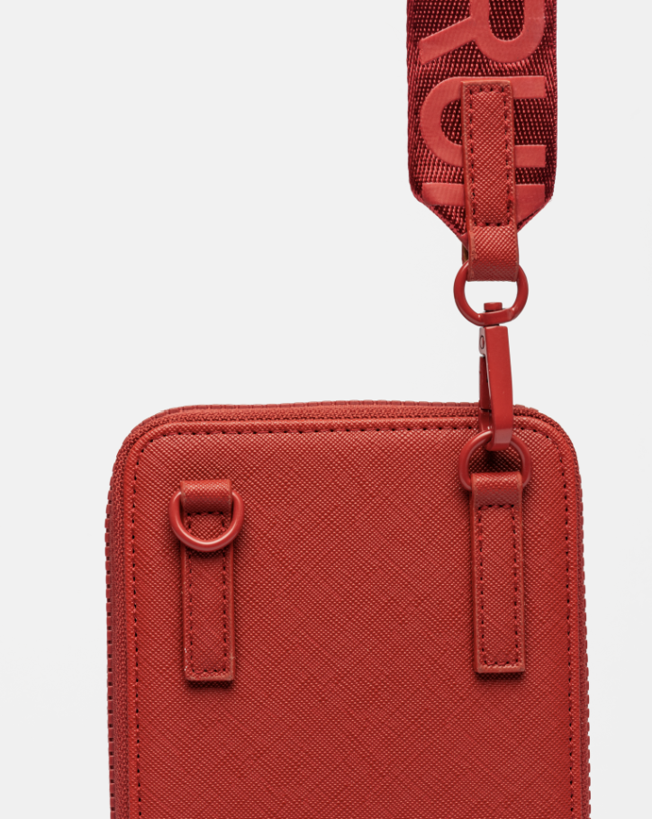 MINI BAG AMY EFECTO CUERO ROJO